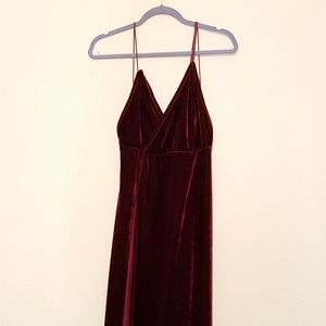 Maroon Velvet Dress